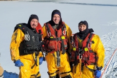Crew from Marrs Twp FD joining in for the ice rescue training