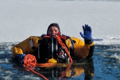 Ice Rescue training - Special Operations Chief Gossman playing the victim for this ice rescue training