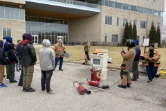 Former Fire Chief Jerry Bulger teaching fire safety 