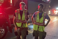 Lt Lucas Artman and Firefighter/EMT Brandon Wilson on scene 